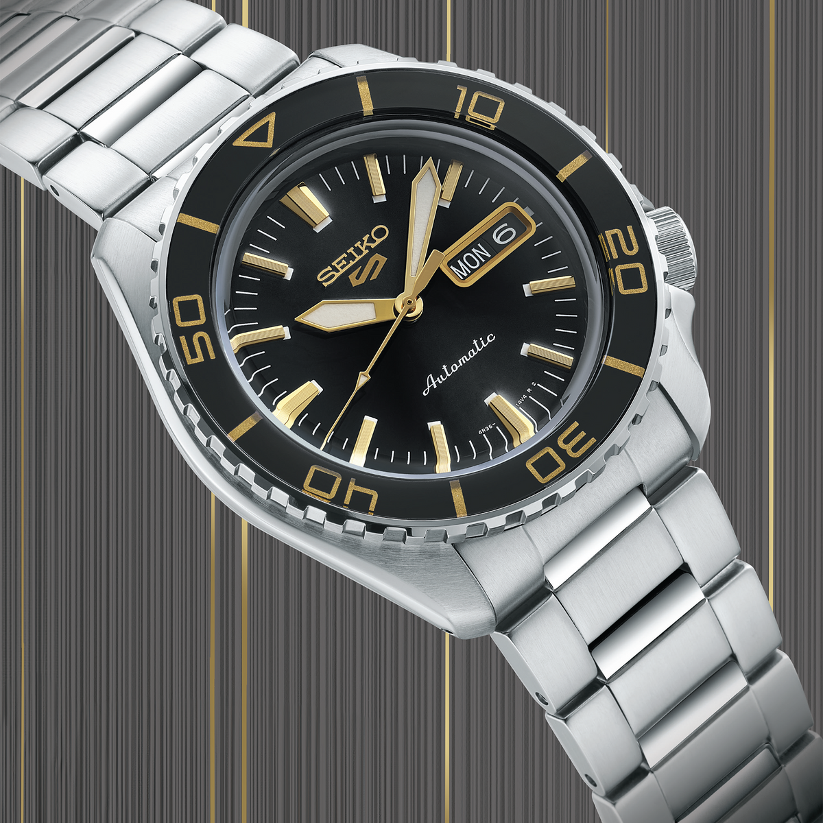 Seiko 5 Sports SKX Series Black 42.5mm SRPK99 Angle Product Shot