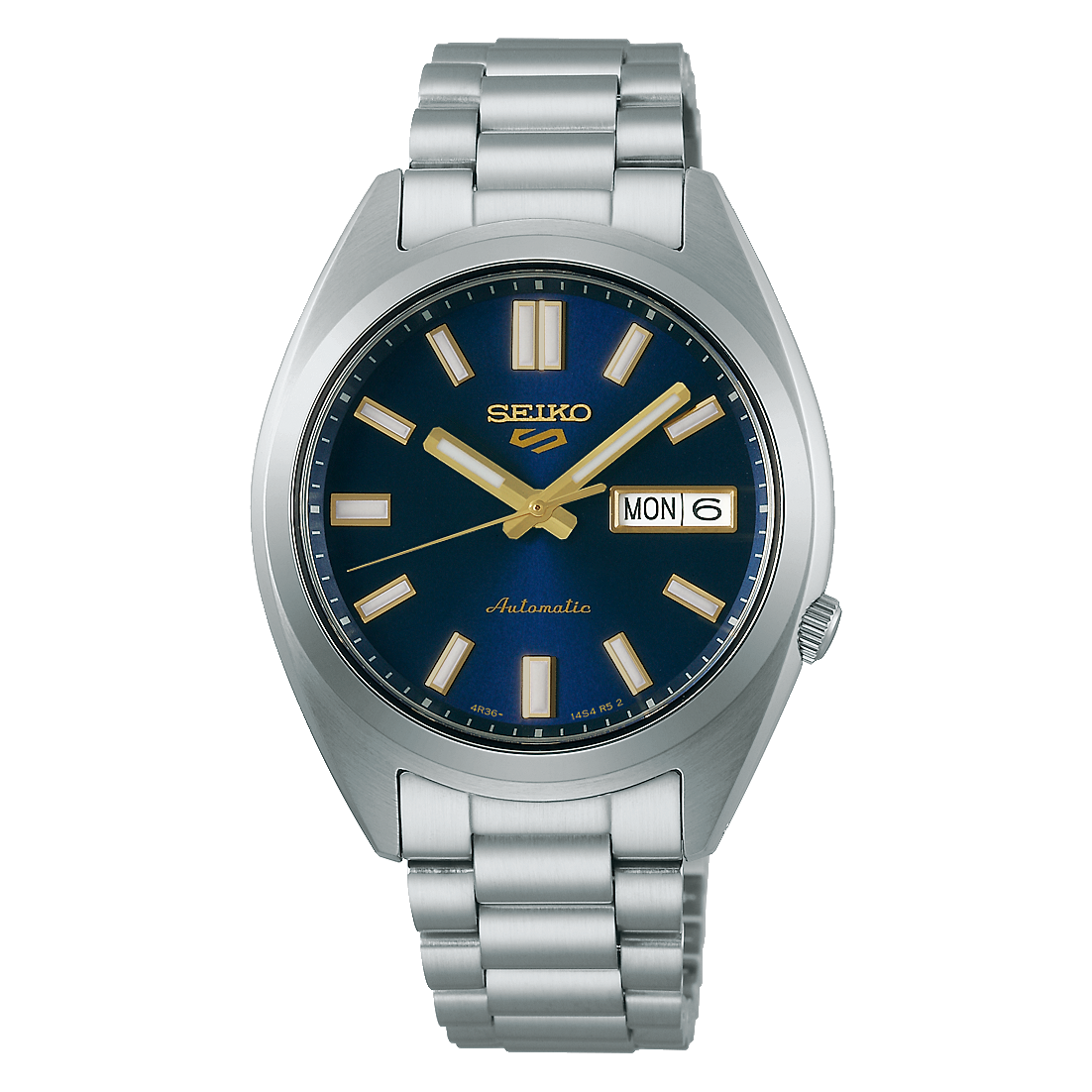 Seiko 5 Sports blue dial steel watch