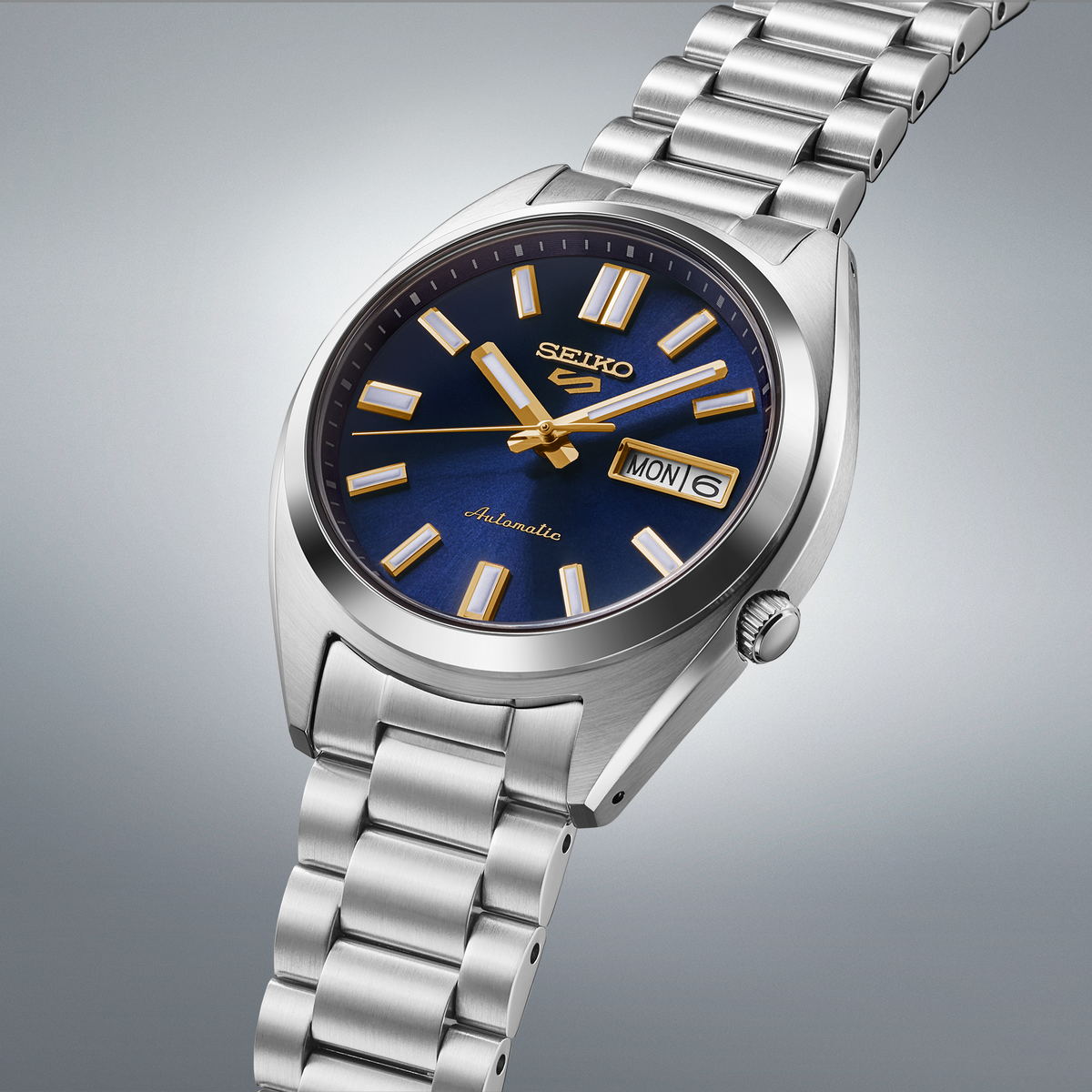 Seiko 5 Sports SNXS Series Blue 37mm SRPL55 Product Closeup