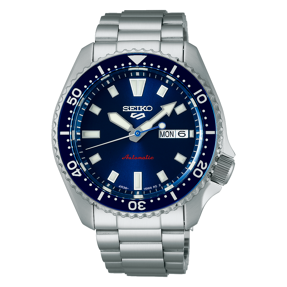 Seiko 5 Sports blue steel automatic watch