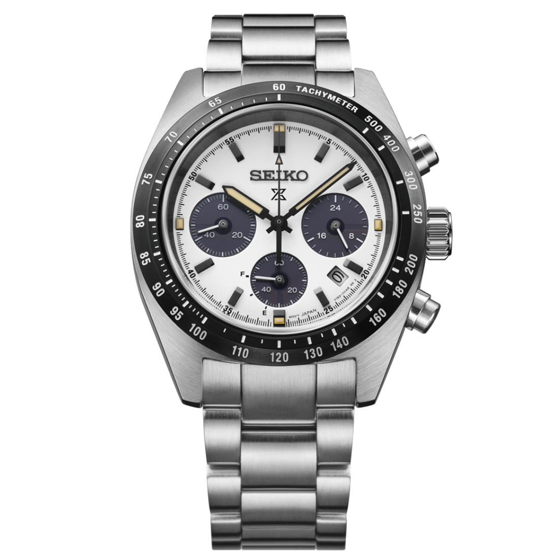 Seiko Prospex Speedtimer Solar Chronograph White 39mm SSC961 Front View