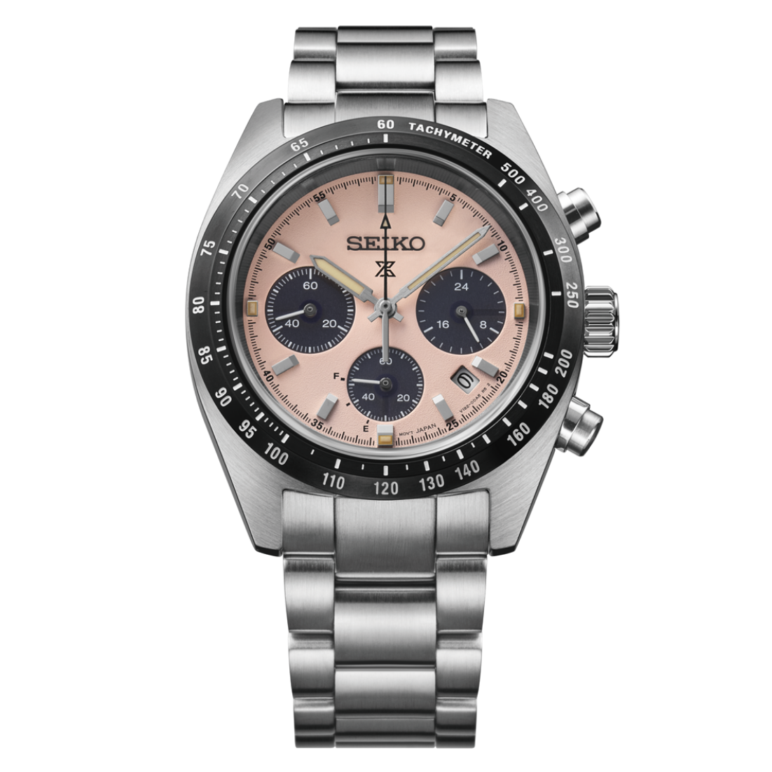 Seiko Prospex Speedtimer Solar Chronograph Pastel Pink 39mm SSC963 Front View