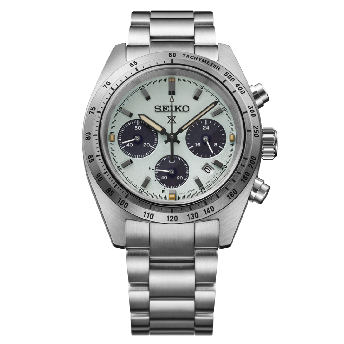 Seiko Prospex Speedtimer Solar Chronograph Mint Green 39mm SSC965 Front View