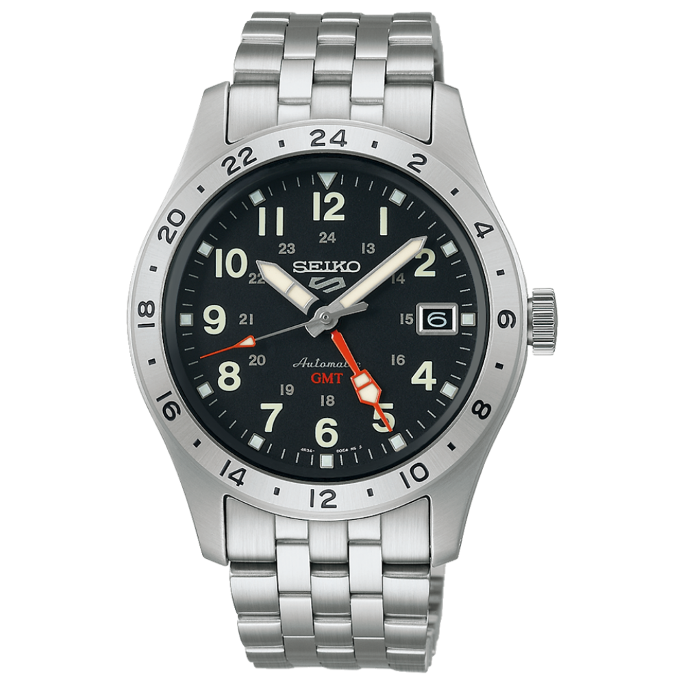 Seiko 5 Sports Field Automatic GMT Black 39mm SSK023 Front View