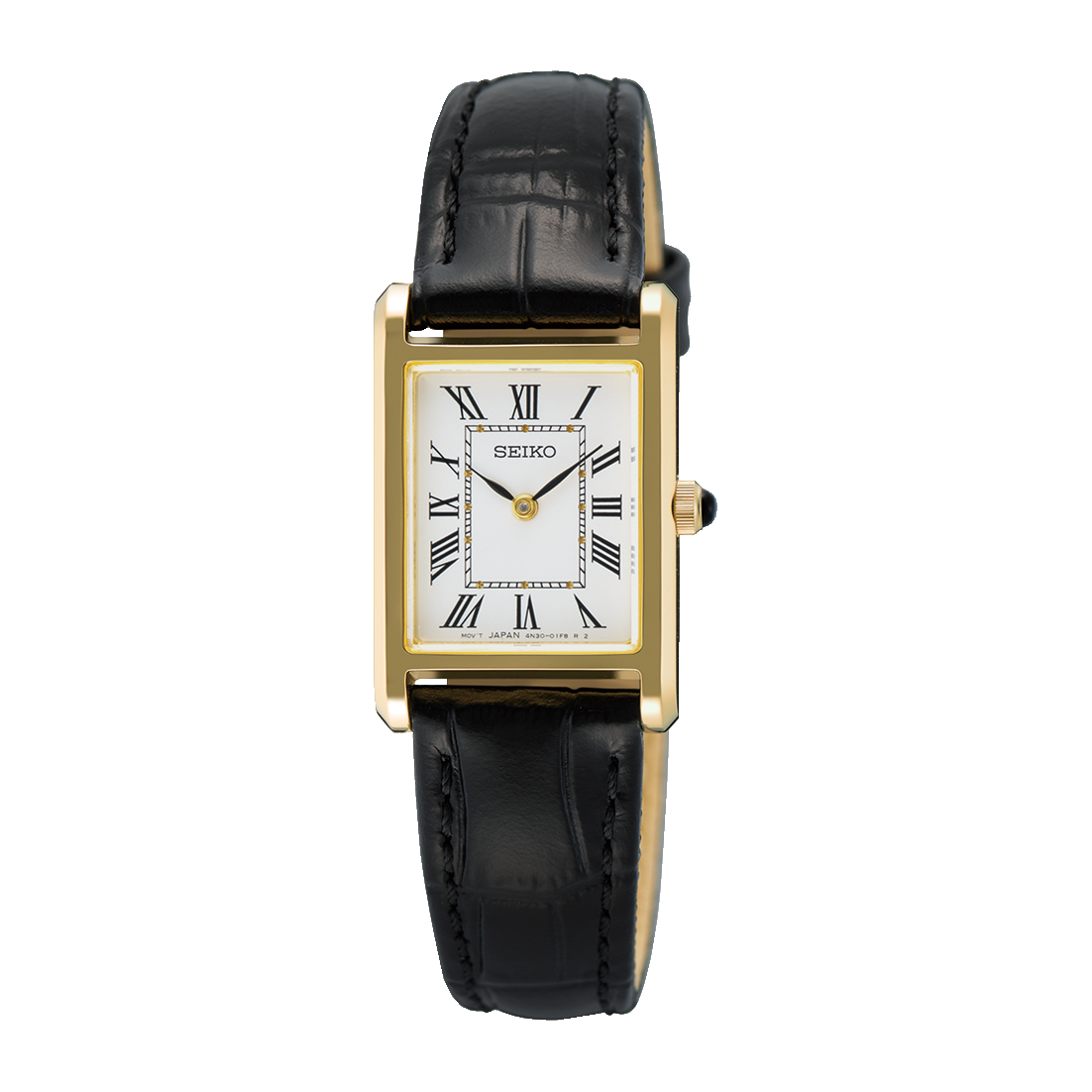Gold tank watch black strap