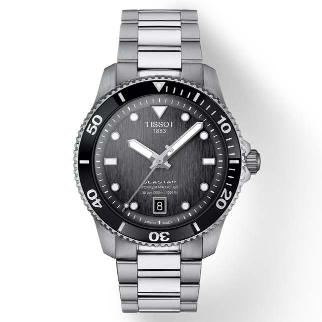 Tissot Seastar 1000 Powermatic 80 40mm Black Gray Dial