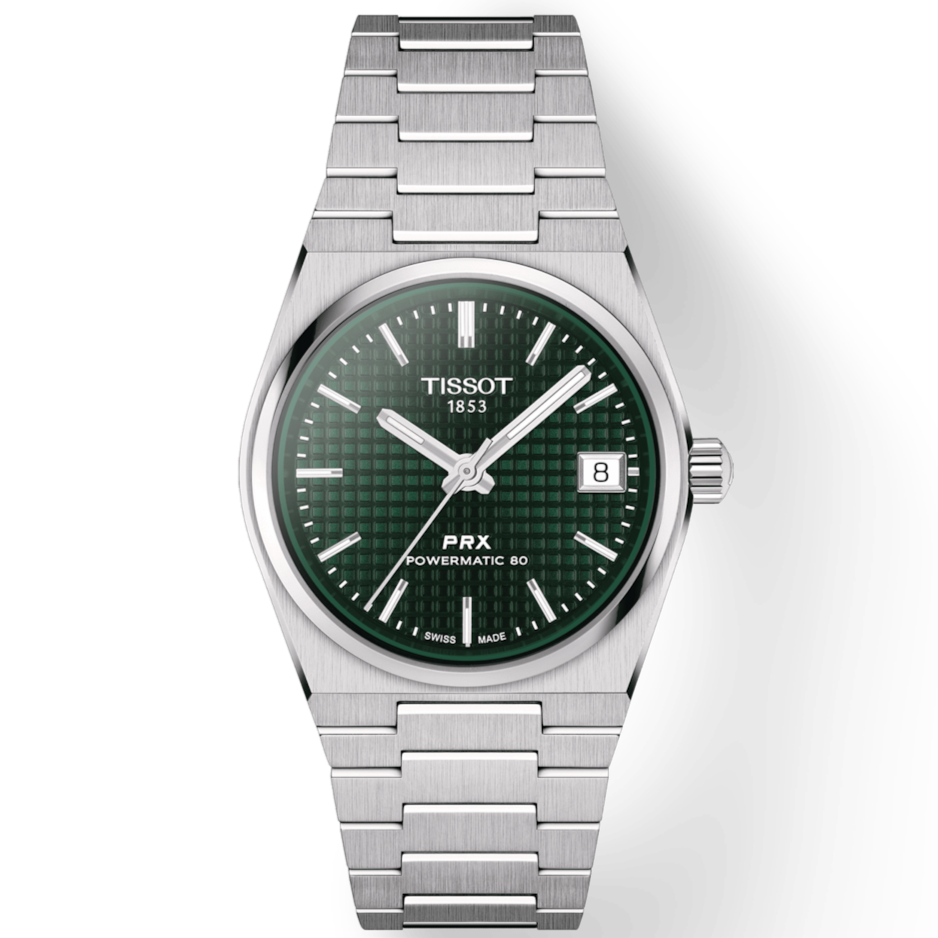TISSOT PRX Powermatic 80 グリーン 自動巻き 35mm Tissot PRX Powermatic 80 Green Dial Automatic 35mm Watch