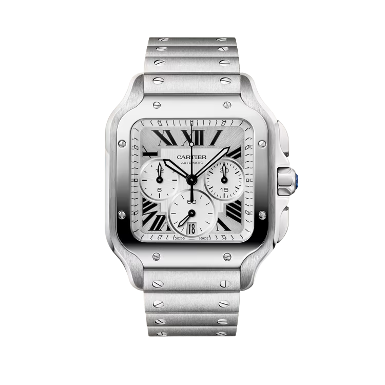 Main view of Cartier Santos Large Chronograph Automatic Steel WSSA0083