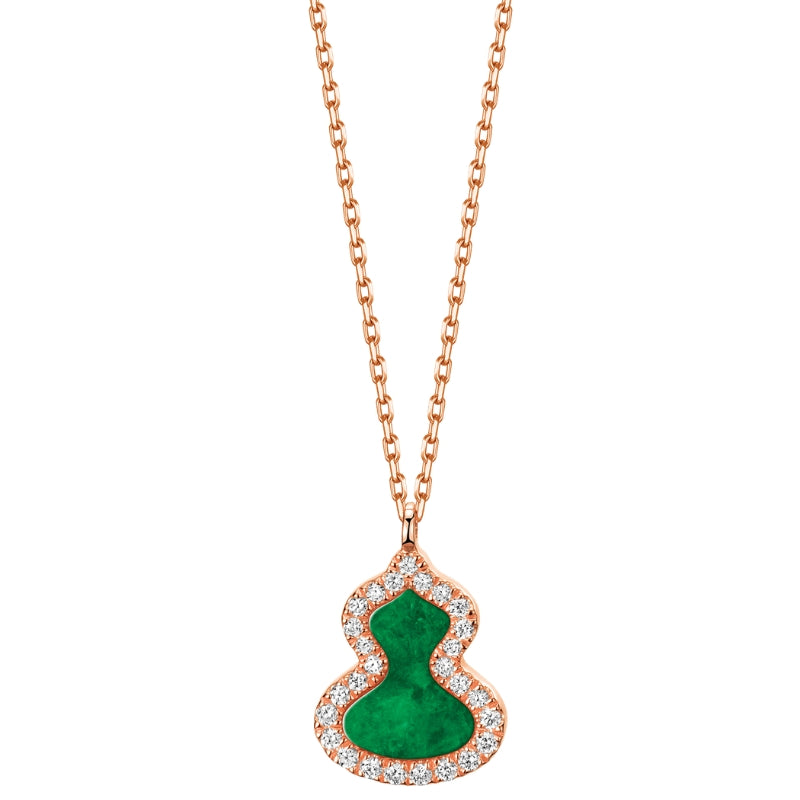 Front View Of Qeelin Petite Wulu Necklace Jade