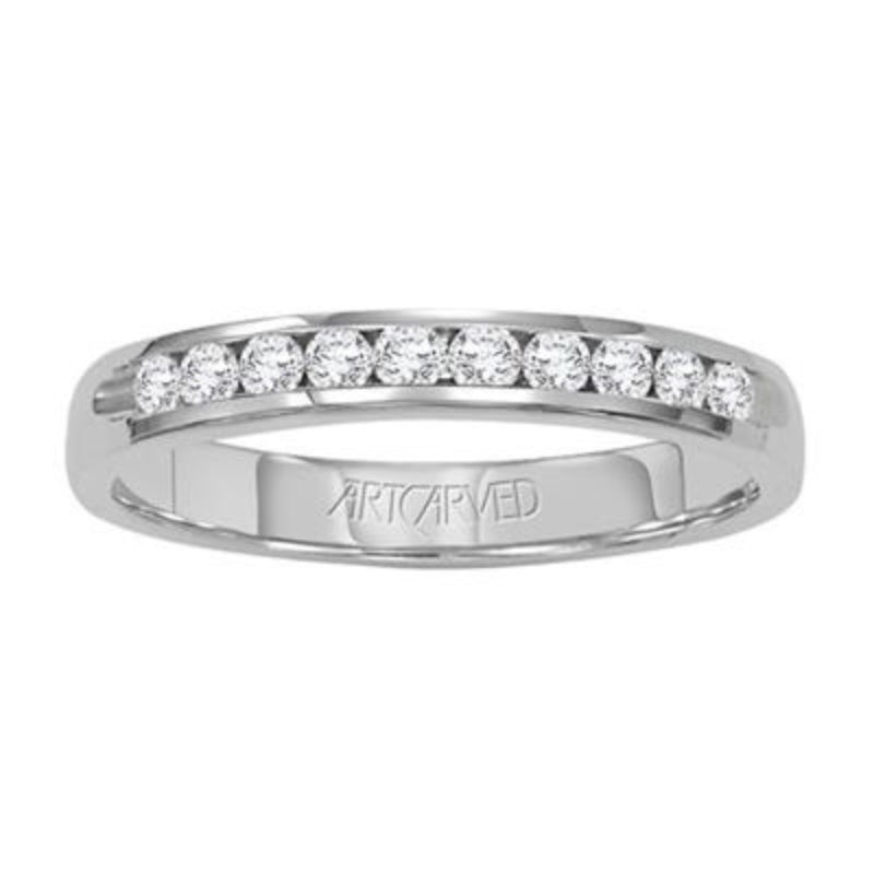 Front VIew Of Contemporary Diamond Anniversary Band