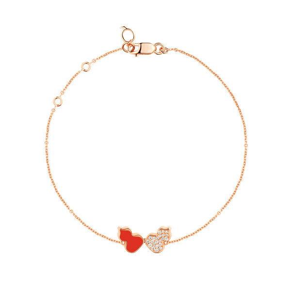 Qeelin Wulu bracelet in 18K rose gold with diamonds and HyCeram® WEB40ANRGRH