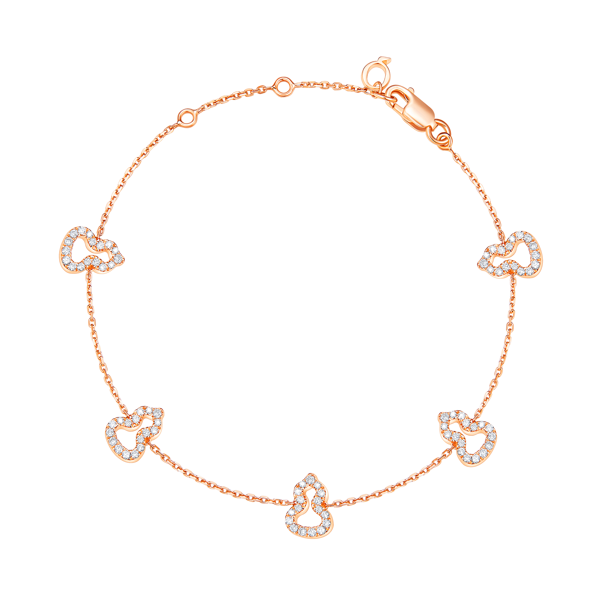 Wulu mini bracelet in 18K rose gold set with diamonds