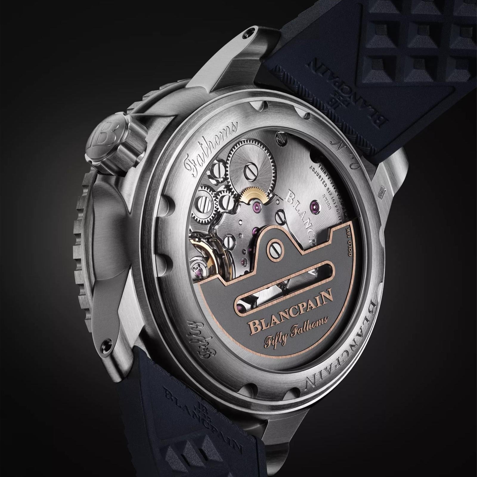 Blancpain Fifty Fathoms Automatique Titanium 42mm Blue Dial movement 2 rubber