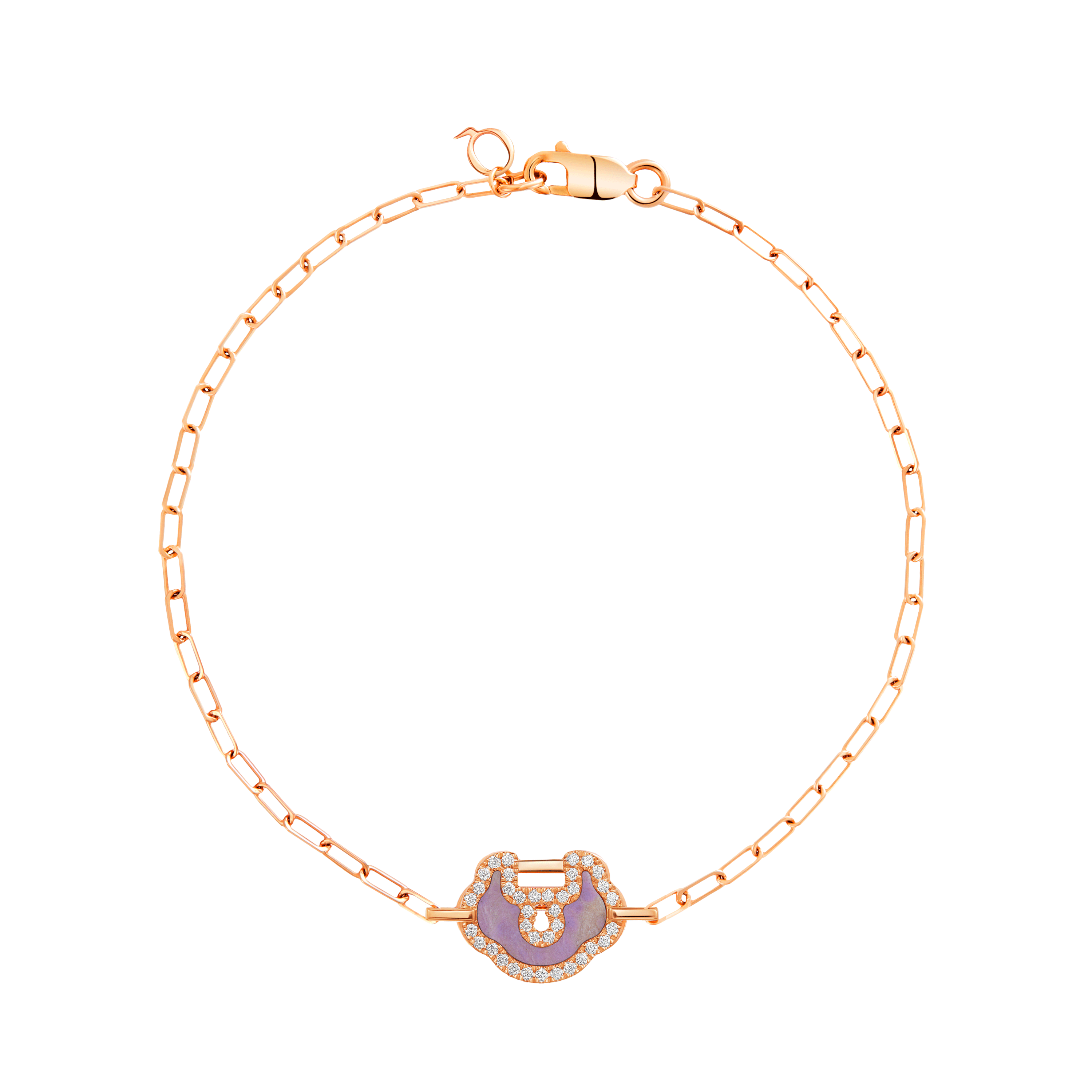 Qeelin Yu Yi small bracelet in 18K rose gold set with jade and diamonds
