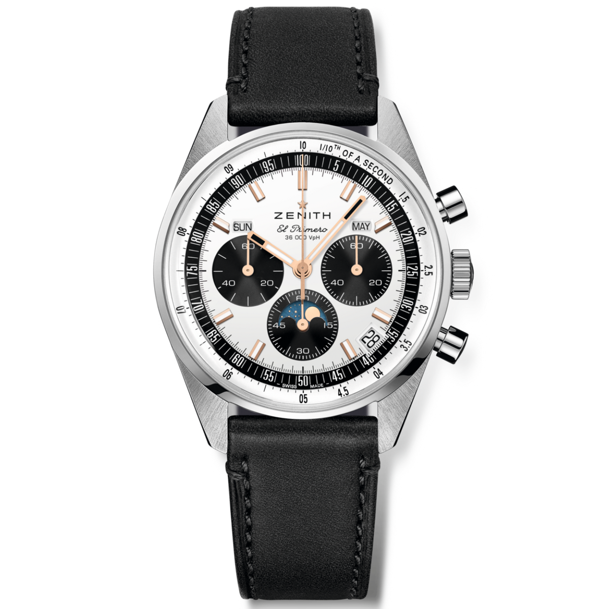 Zenith Chronomaster Original Triple Calendar Silver Opaline 38mm 03.3400.3610/38.C911 front view
