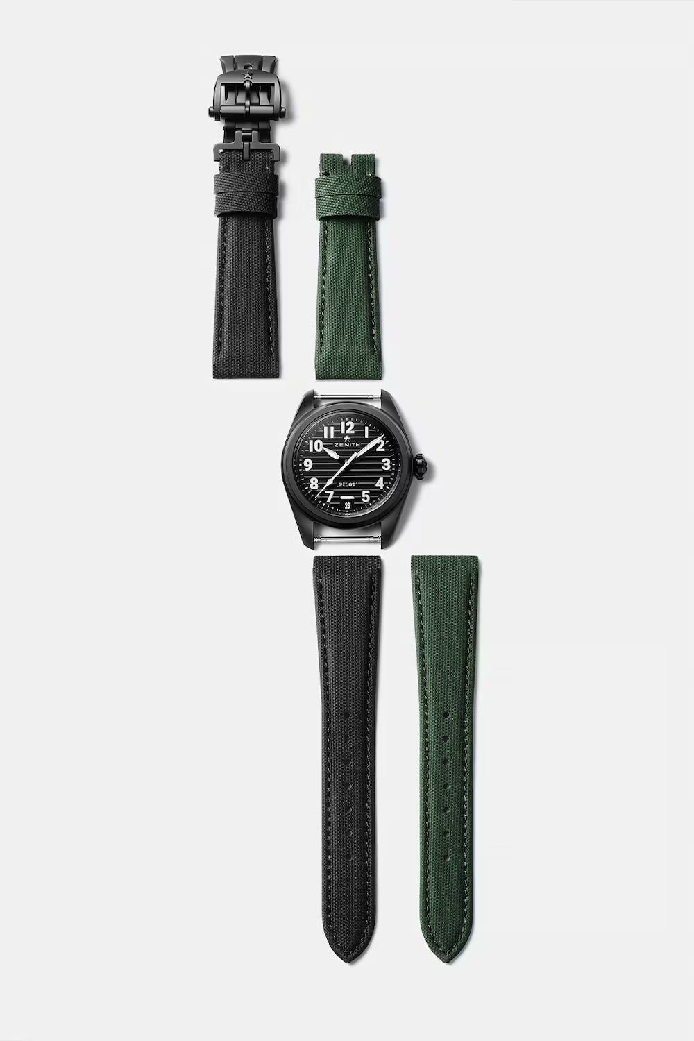 Zenith Pilot Automatic Black Ceramic 40mm 49.4000.3620/21.I001 interchangeable straps