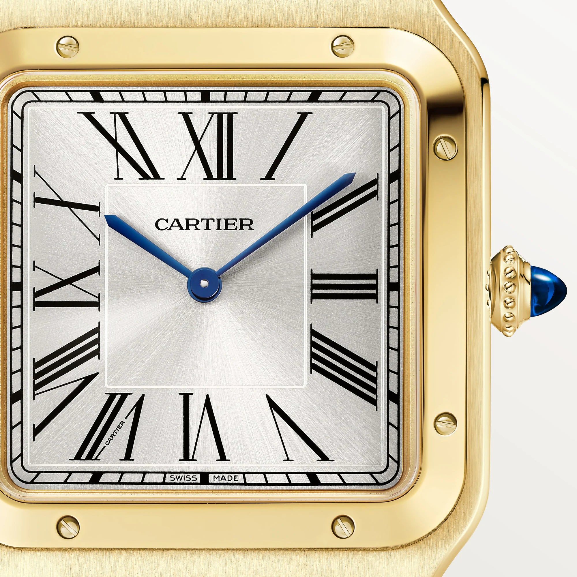 Close front side of Cartier Santos-Dumont Extra Large Model Yellow Gold WGSA0108