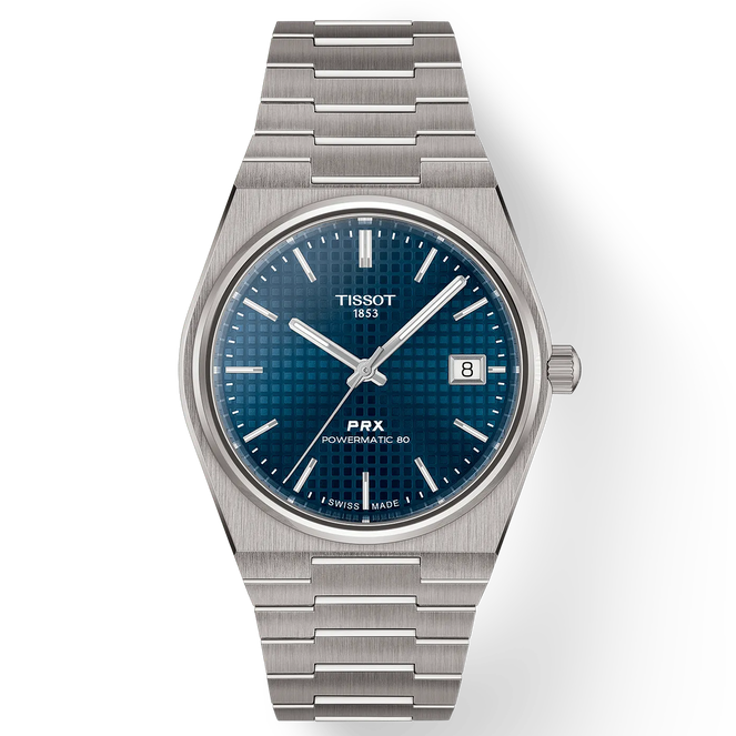 Titanium PRX 38mm blue dial watch