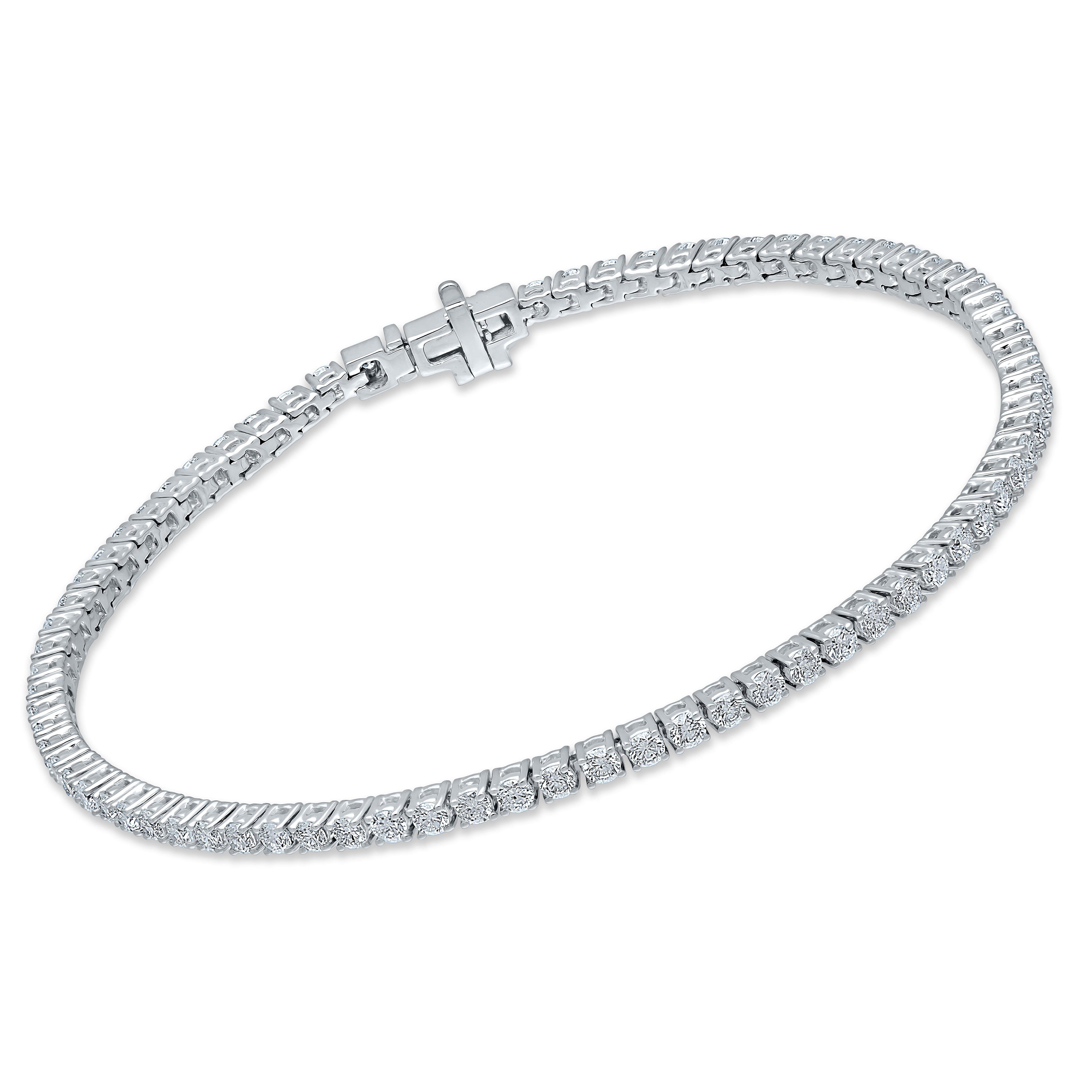 Certified Lab Grown Diamond Platinum Tennis Bracelet 2ctw
