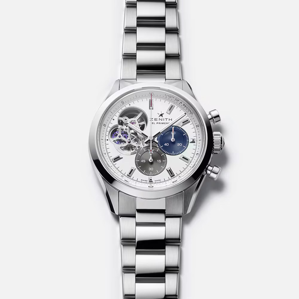 Zenith Chronomaster Open White 39.5mm 03.3300.3604/69.M3300 front/strap view