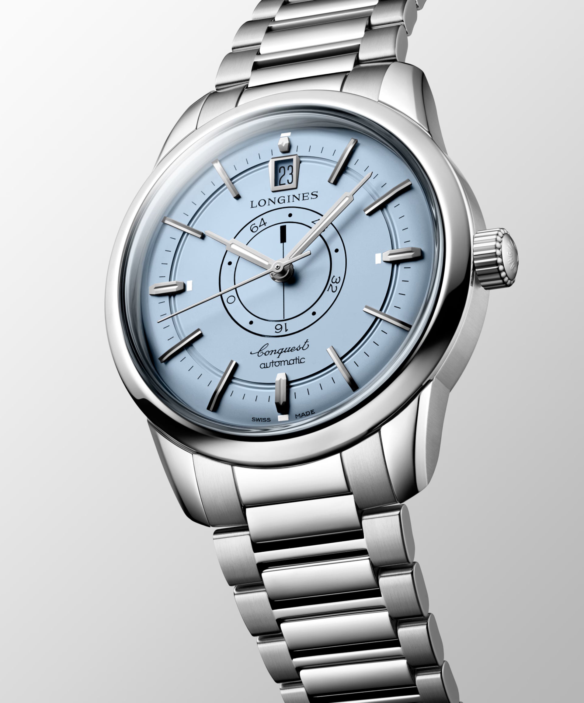 Side view of Longines Conquest Heritage Central Power Reserve 38mm L16484926