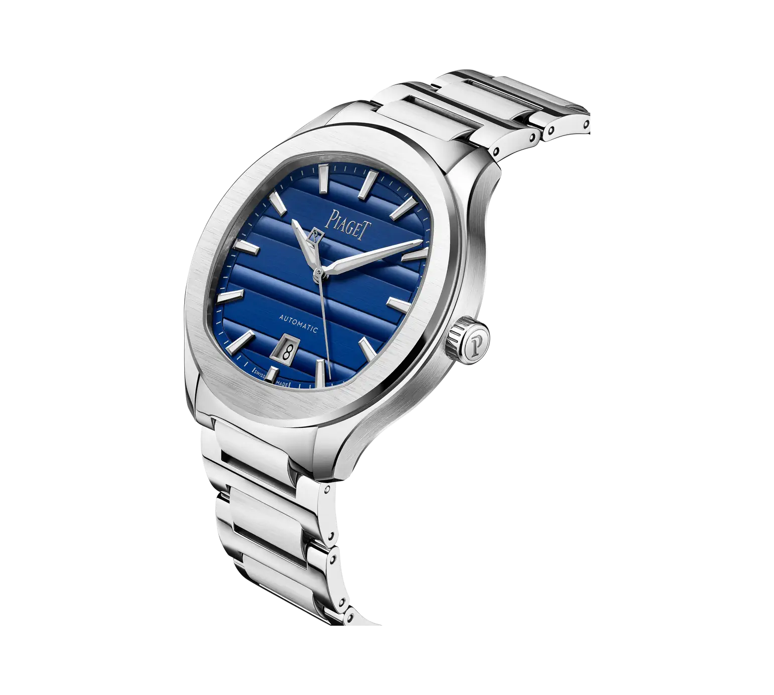 Side View Of Piaget Polo Signature Steel Watch.