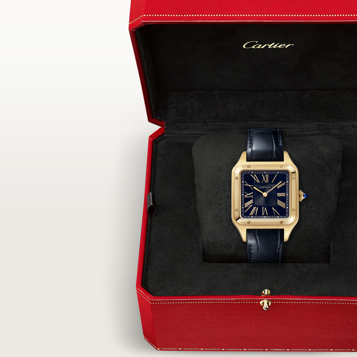 Cartier Santos-Dumont Large Model Blue on Gold WGSA0115