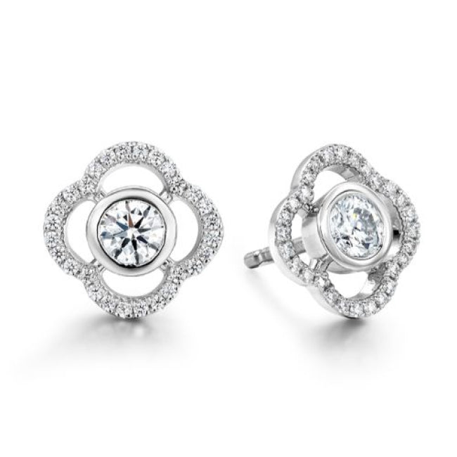 Hearts on Fire Signature Petal Bezel Earrings