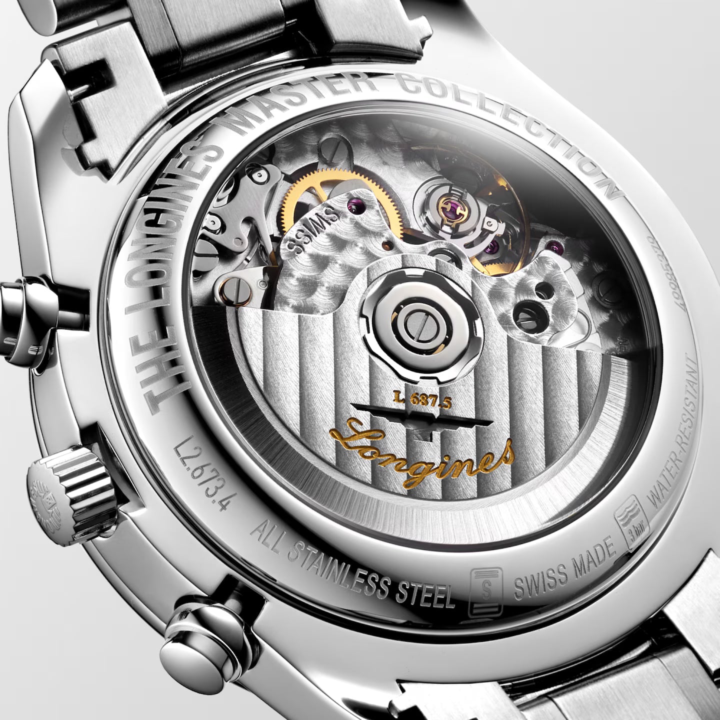 Back View of Longines Master Collection Chrono Moonphase 40mm L26734716