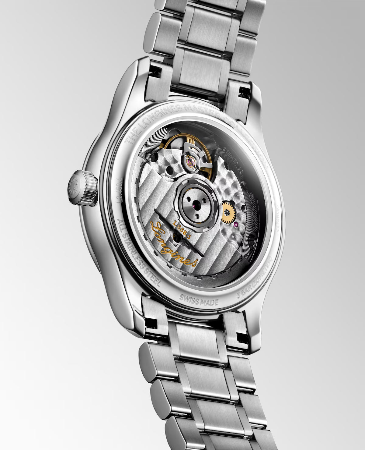 Back Side view of Longines Master Collection Automatic Steel - 4 sizes