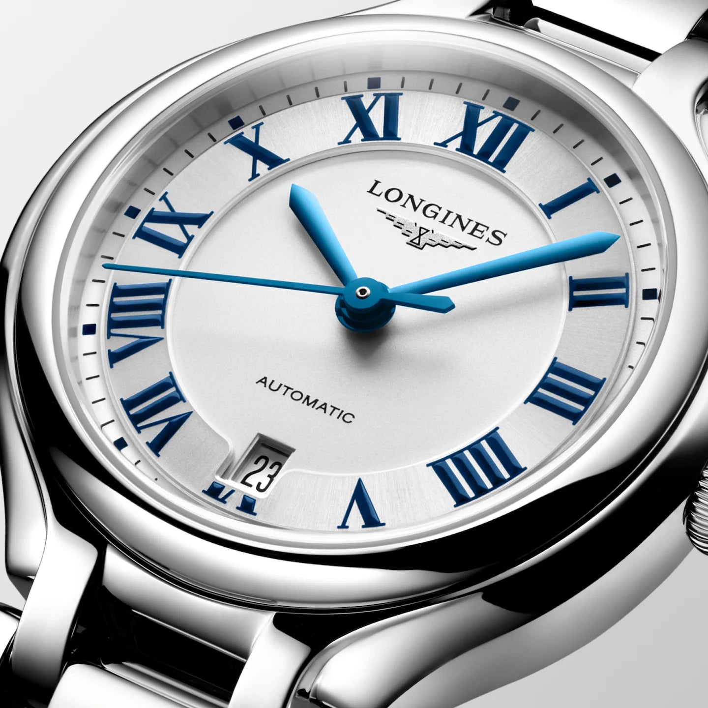 Close view of Longines Primaluna Automatic Steel 30mm L81234716