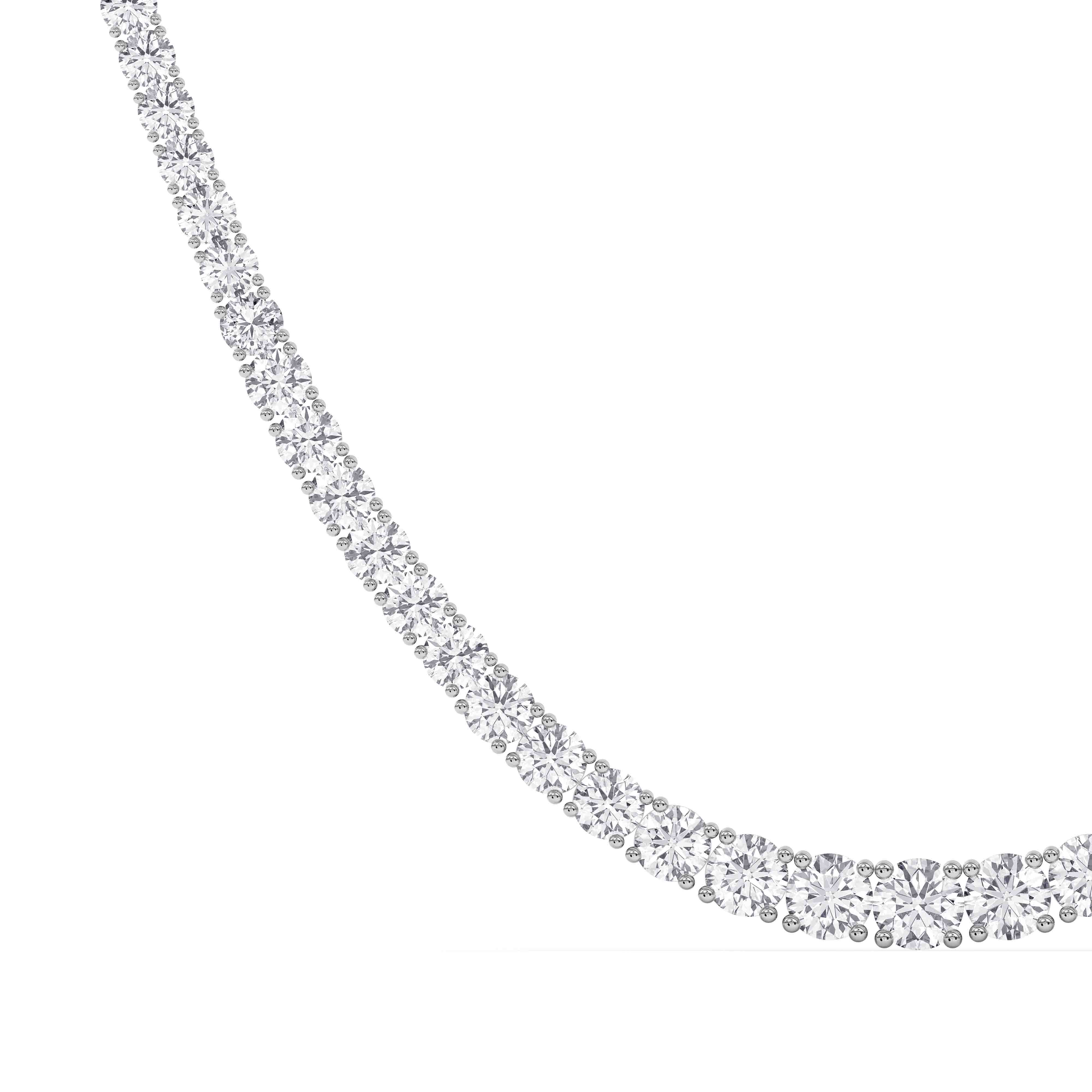 Platinum Lab-Grown Diamond Graduated Necklace – 20ctw, Certified