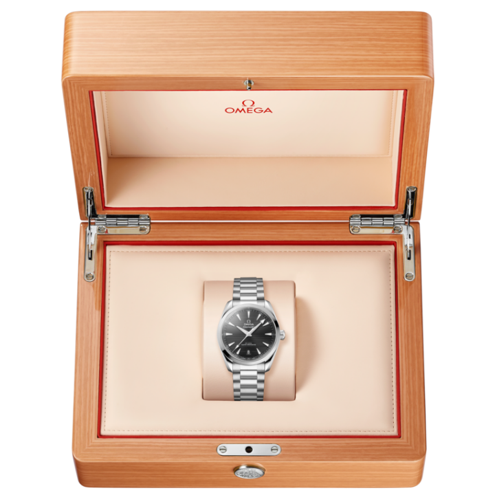 Omega Seamaster Aqua Terra Black Teak 38mm 220.10.38.20.01.005 Box View