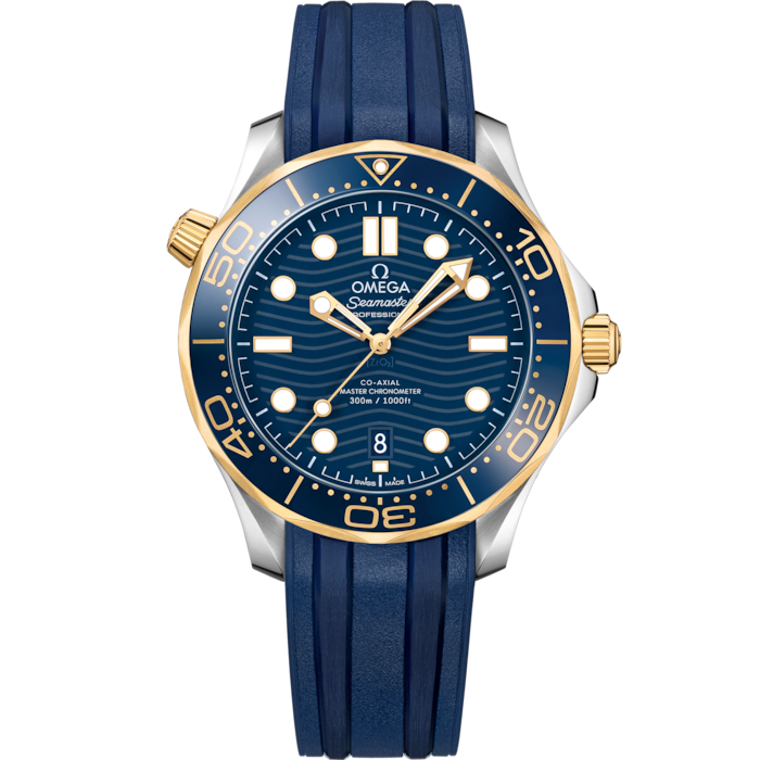 OMEGA Seamaster Diver 300M 42 mm, steel ‑ yellow gold on rubber strap