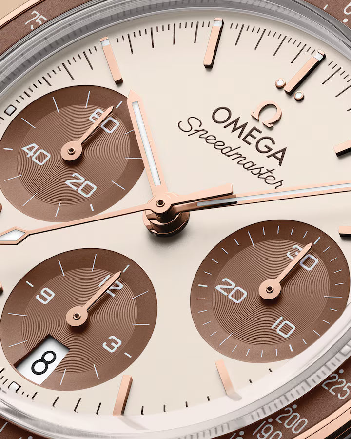 Close view of Omega Speedmaster 38 Co-Axial Chronometer Chronograph 38mm Watch - 324.20.38.50.02.002