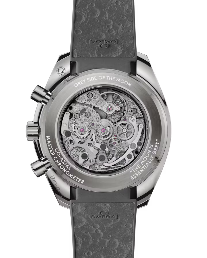 Back Side View of Omega Speedmaster Dark Side of the Moon Gray 44.25mm 31092445006002