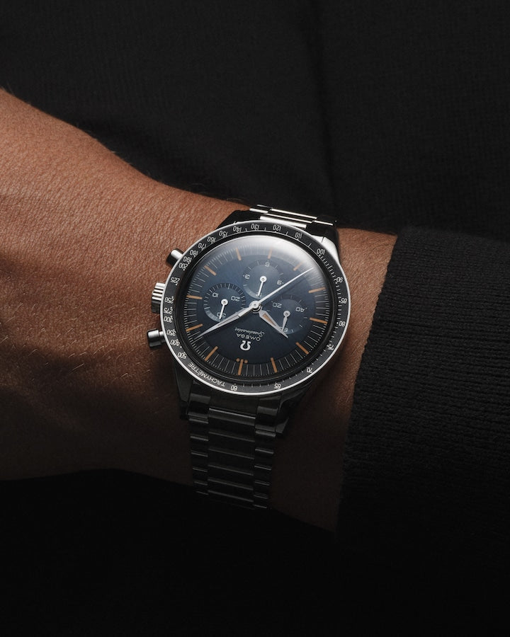 Wrist View of OMEGA Speedmaster First Omega in Space Chronograph 39.7mm Watch