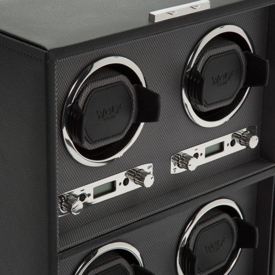 Close up of Wolf 1834 Classic 4 Piece Watch Winder 456702