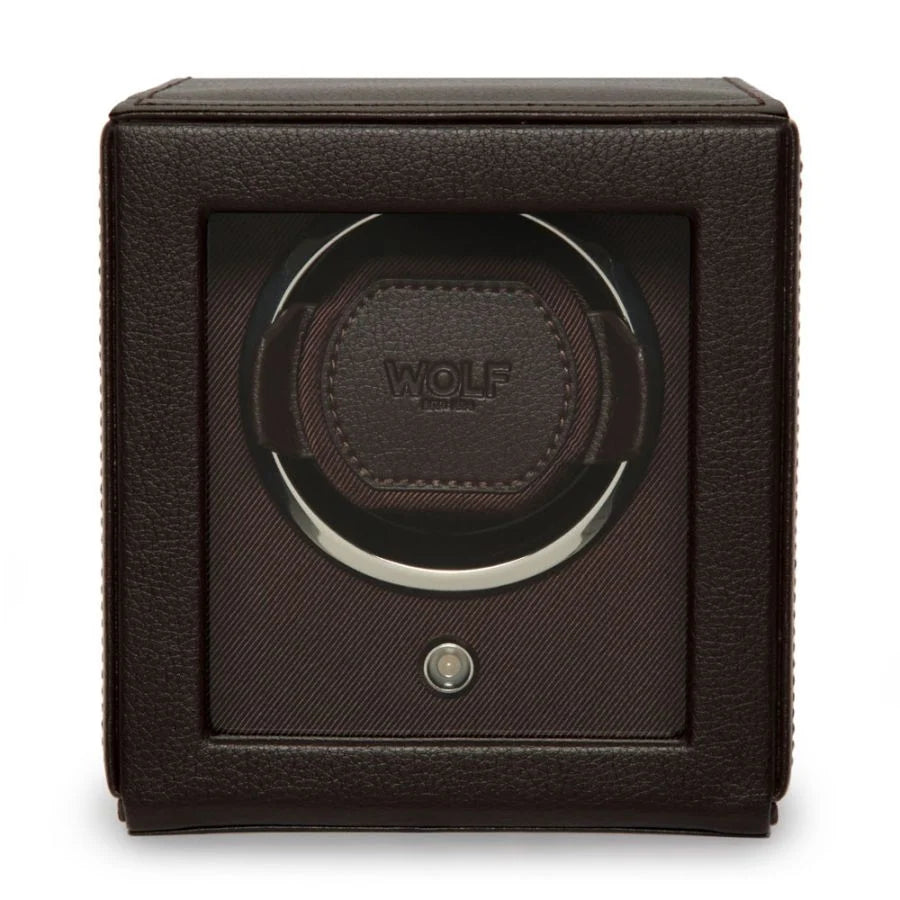 Front view of Wolf 1834 Cub Single Watch Winder with Cover 461106