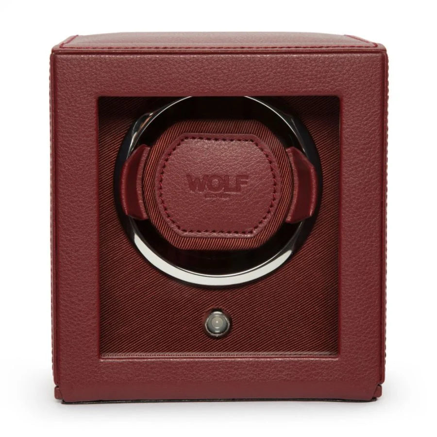Front view of Wolf 1834 Cub Single Watch Winder with Cover 461126