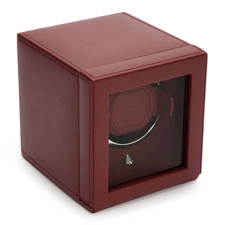 Siide view of Wolf 1834 Cub Single Watch Winder with Cover 461126
