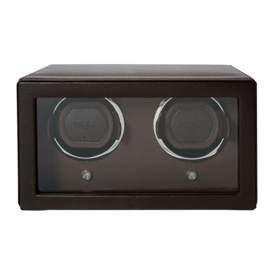 Front View of Wolf 1834 Cub Double Watch Winder with Cover 461206
