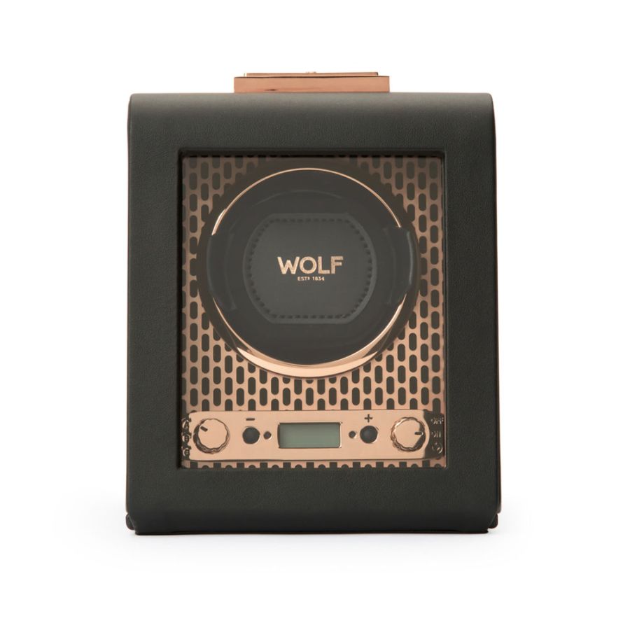 Front View Of Wolf 1834 Axis Single Watch Winder.
