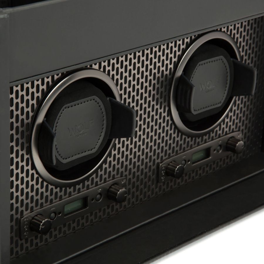 Close View of Wolf 1834 Axis Double Watch Winder With Storage 469303