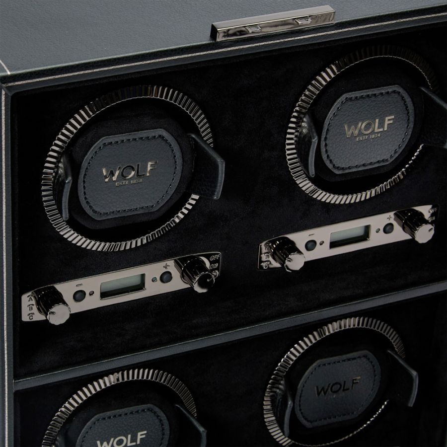 closer view of Wolf 1834 British Racing 4 Piece Watch Winder 793002