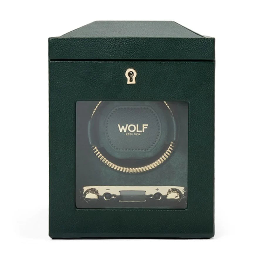 Front View Of Wolf 1834 British Racing Single Watch Winder.