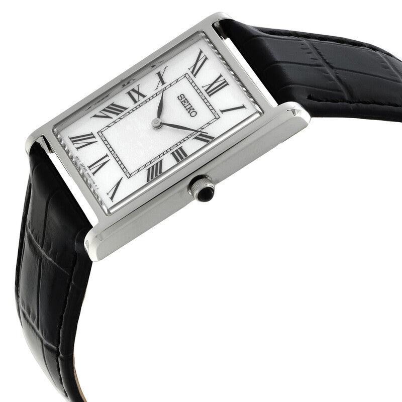 Seiko Essentials Quartz White 27mm SWR103 Product Side Angle Shot