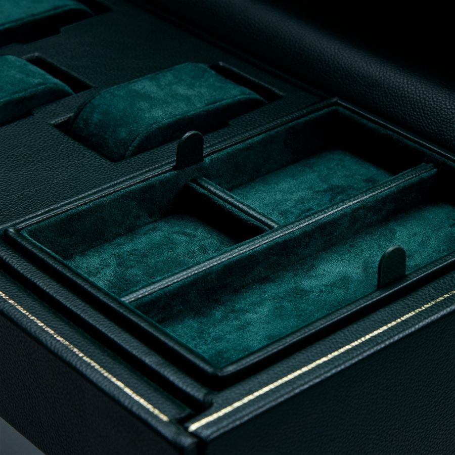 Close view of Wolf 1834 British Racing Double Watch Winder with Storage 792241