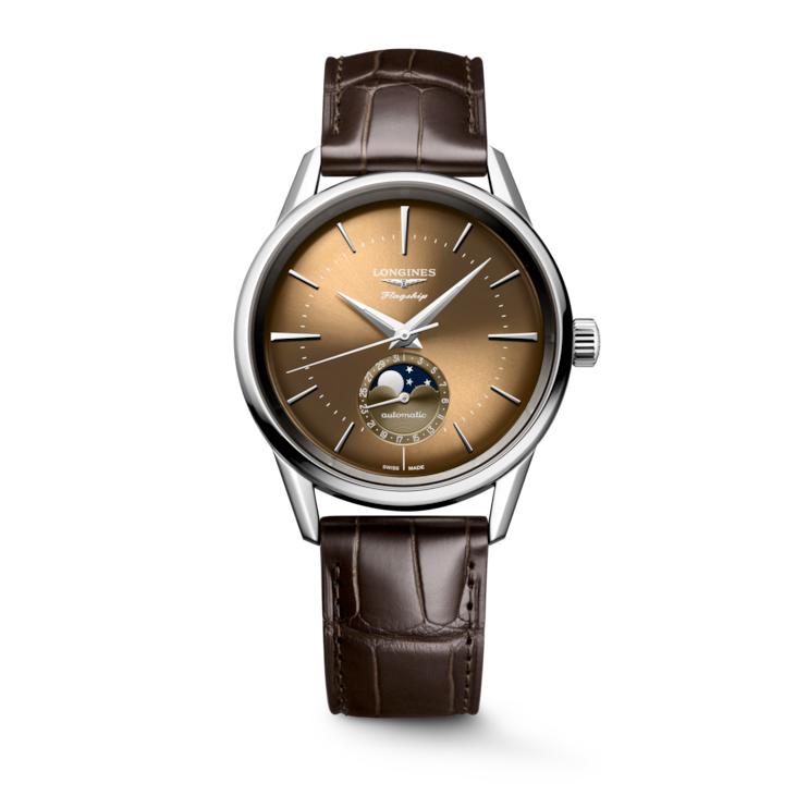 Flagship Heritage Collection with Moonphase 38mm on Brown Alligator Strap