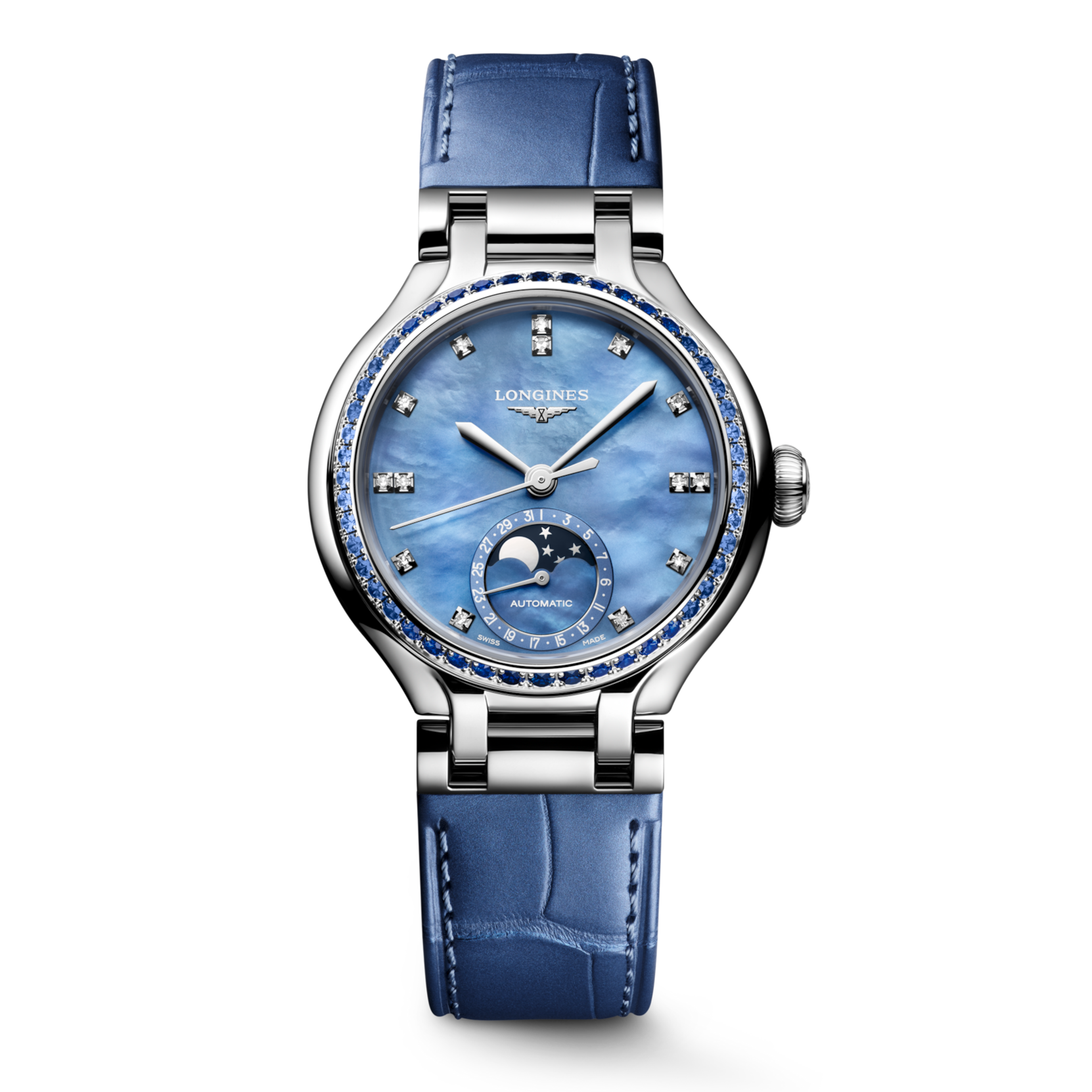 Longines Primaluna Automatic watch, Ø 34.00 mm, stainless steel, L8.126.0.97.2